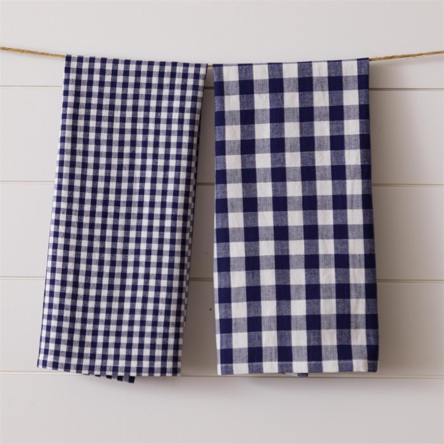 Tea Towels - Royal Blue And White Check