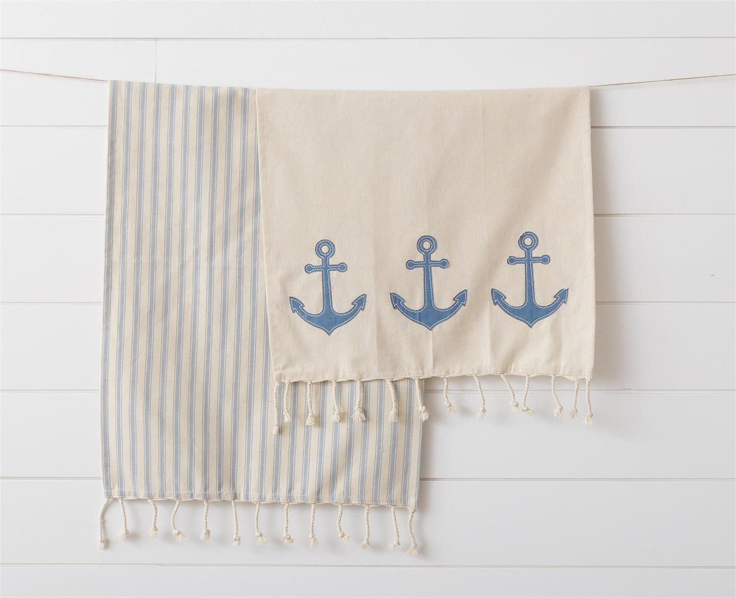 Tea Towels - Nautical Blue Anchors
