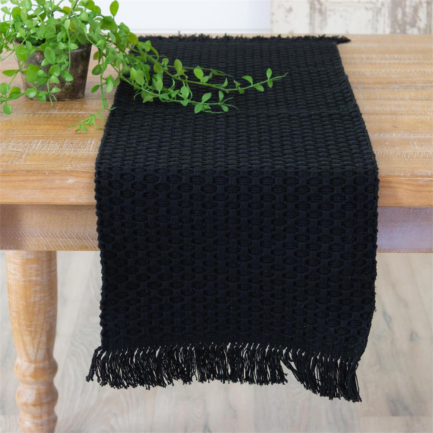 Table Runner - Woven, Black