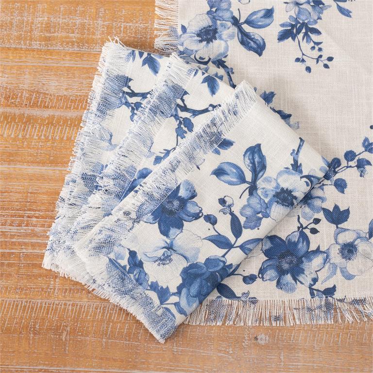 Blue Floral Napkins (S/4)