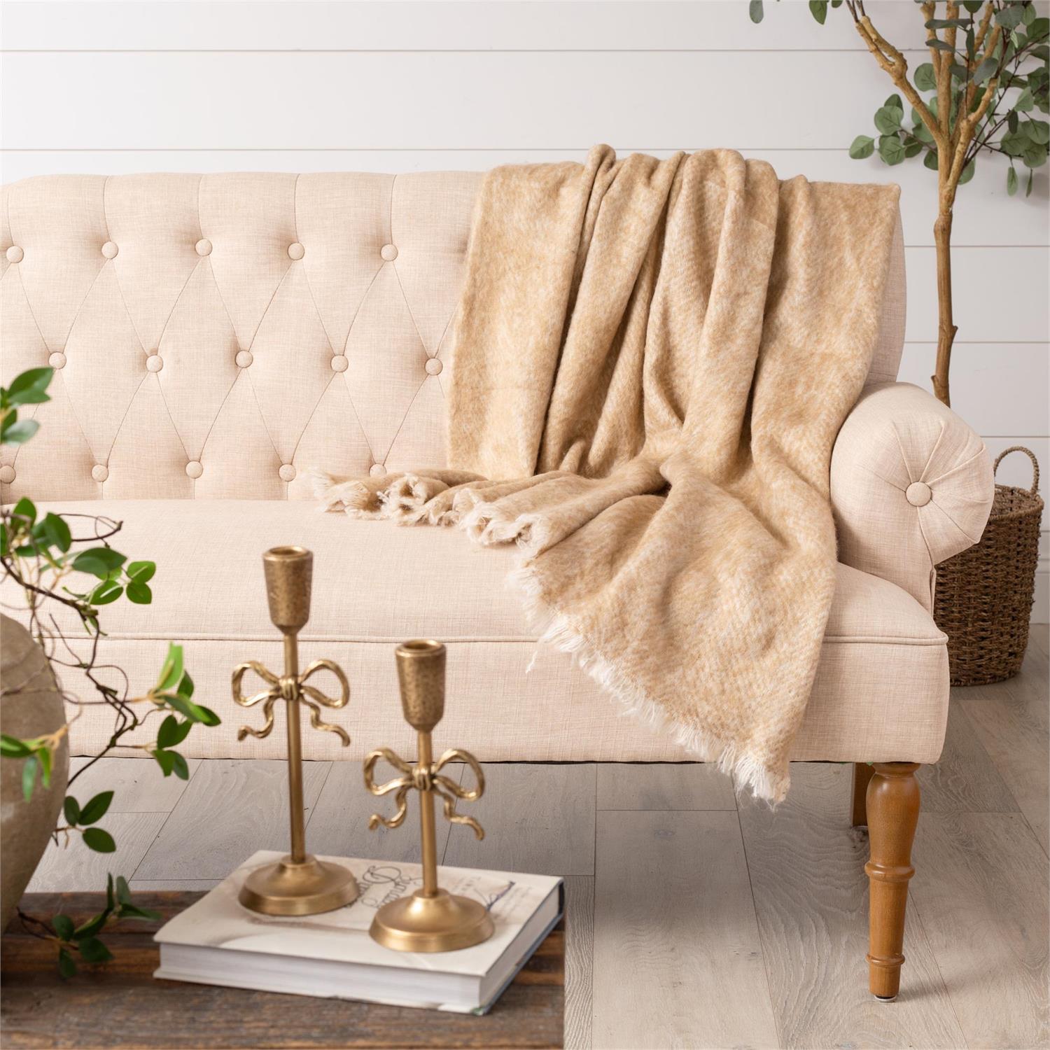 Brushed Tan Throw