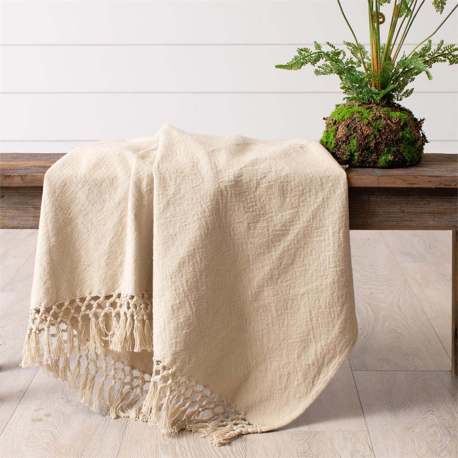 Tan Double Weave Throw