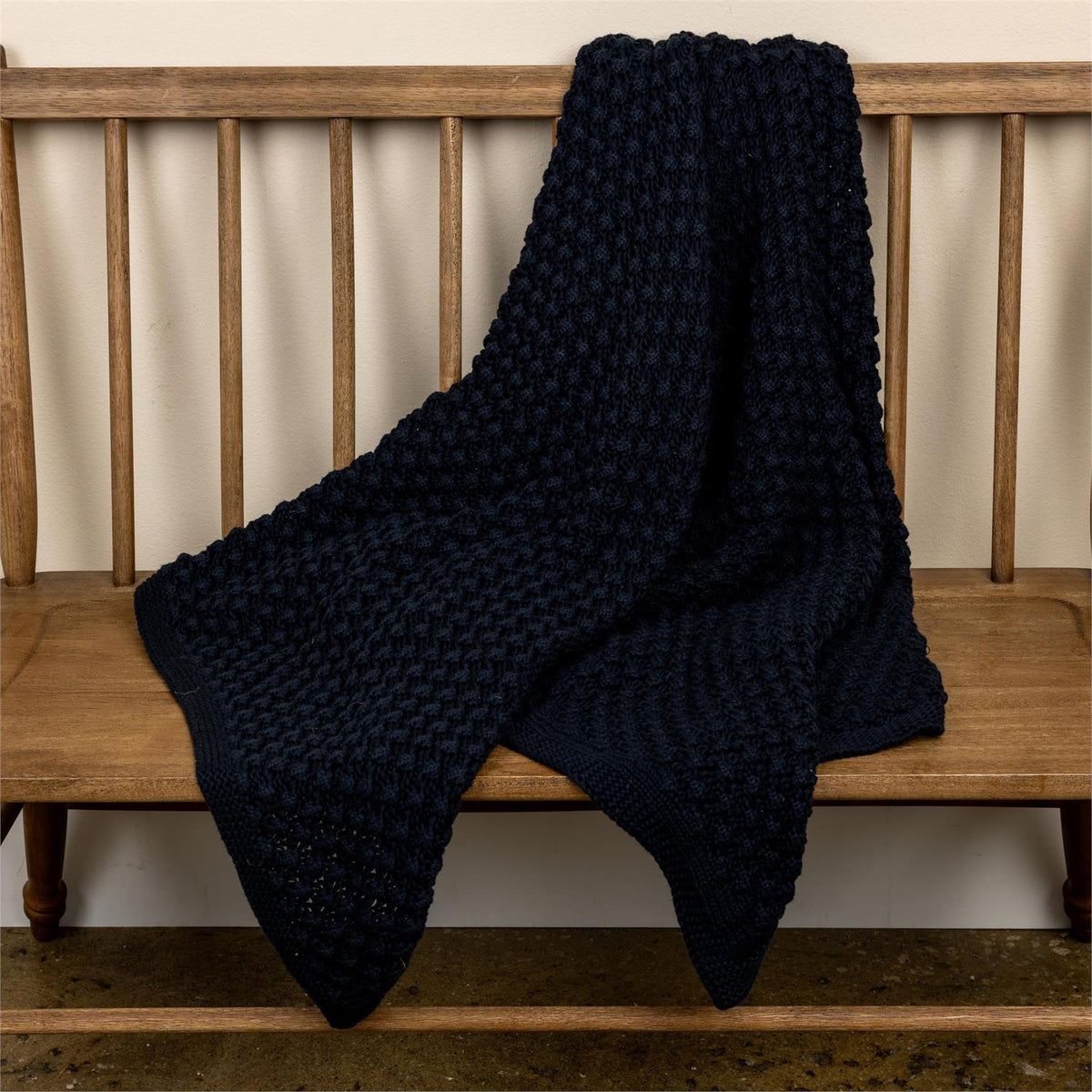 Deep Navy Knit Throw