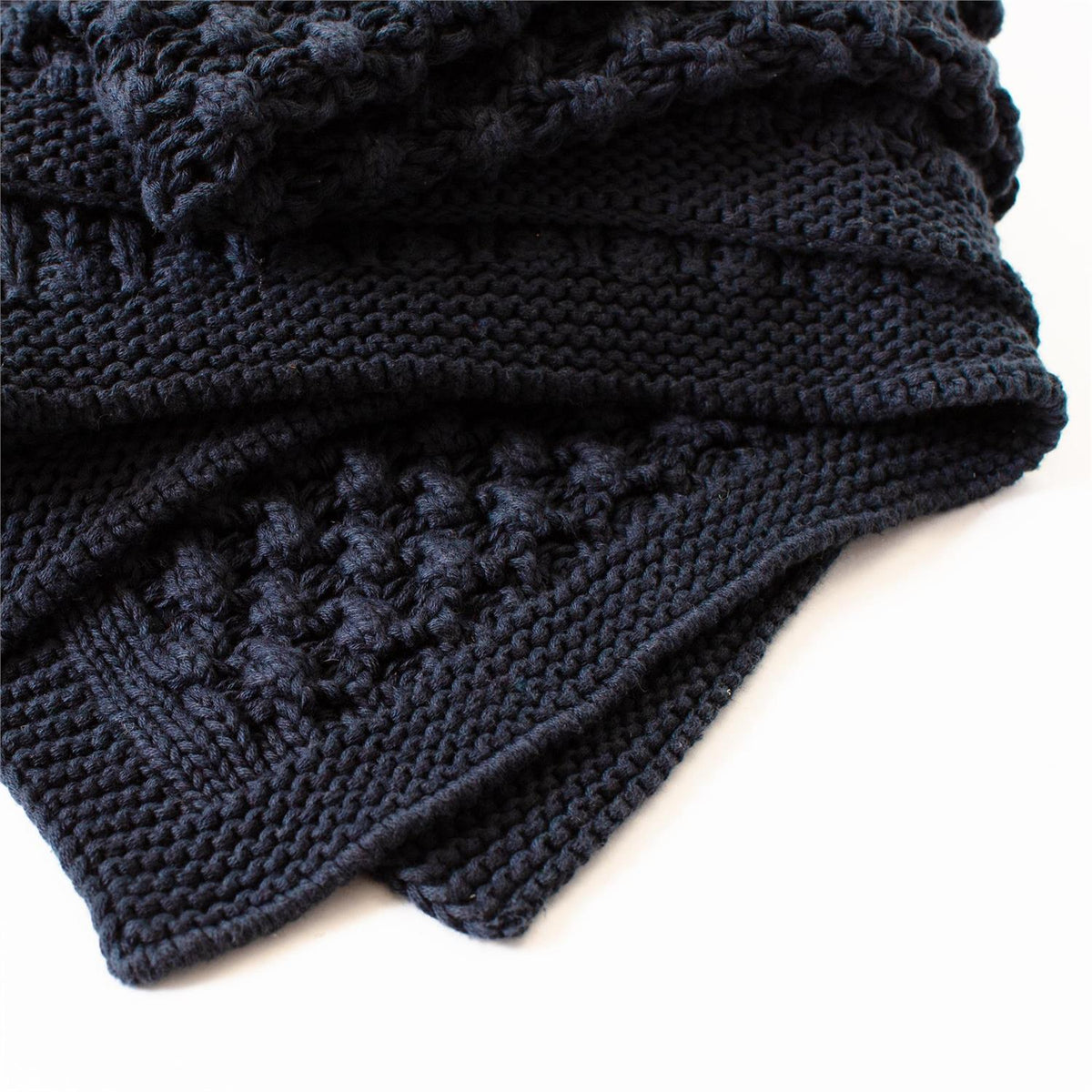 Deep Navy Knit Throw