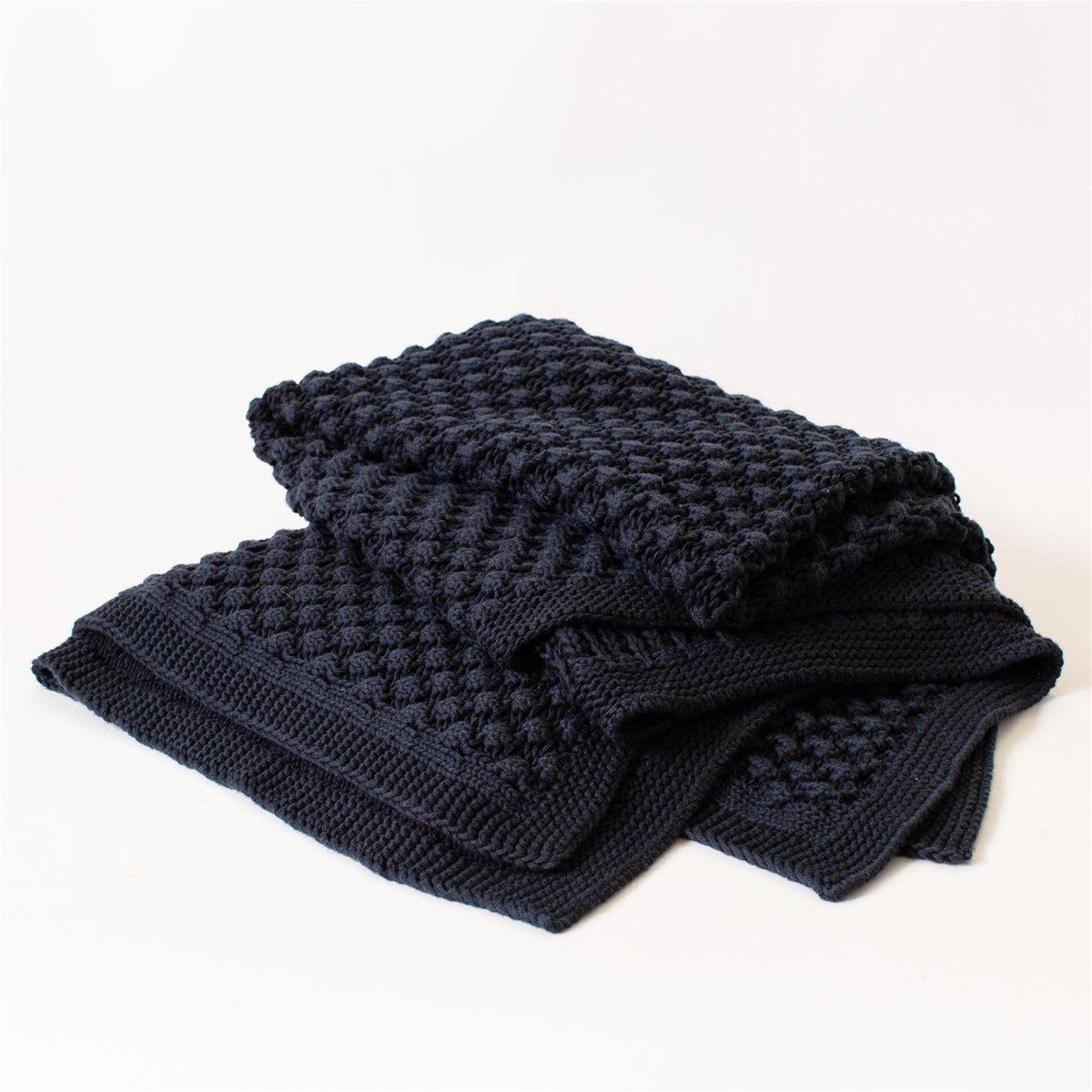 Deep Navy Knit Throw