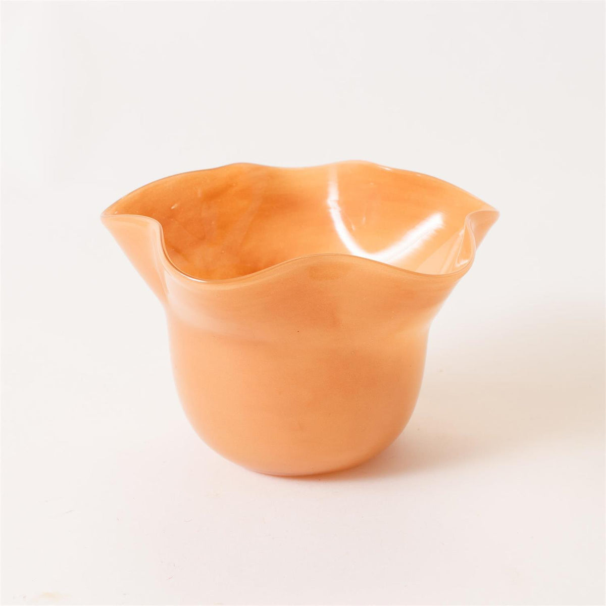 Amber Petalwave Glass Vase