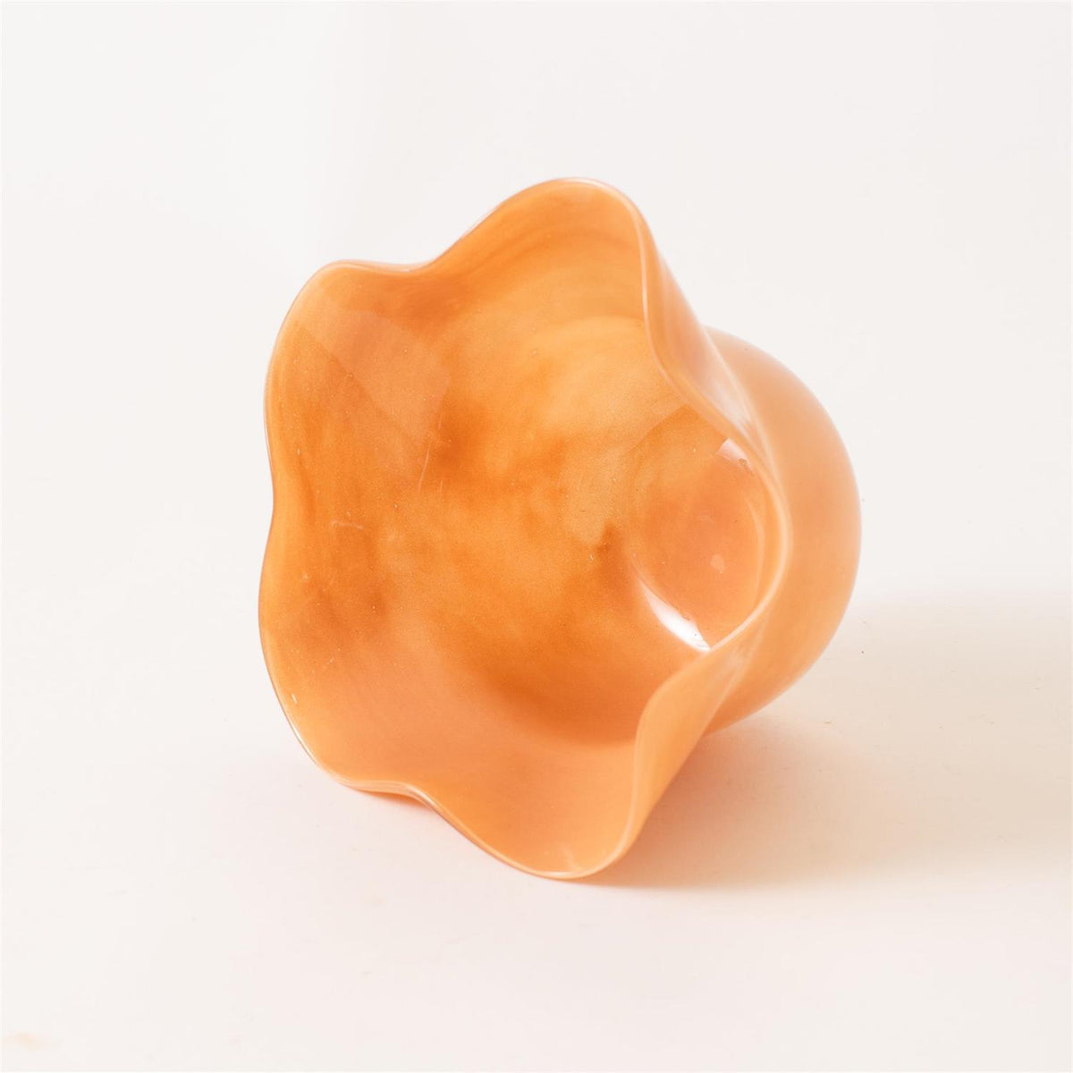 Amber Petalwave Glass Vase
