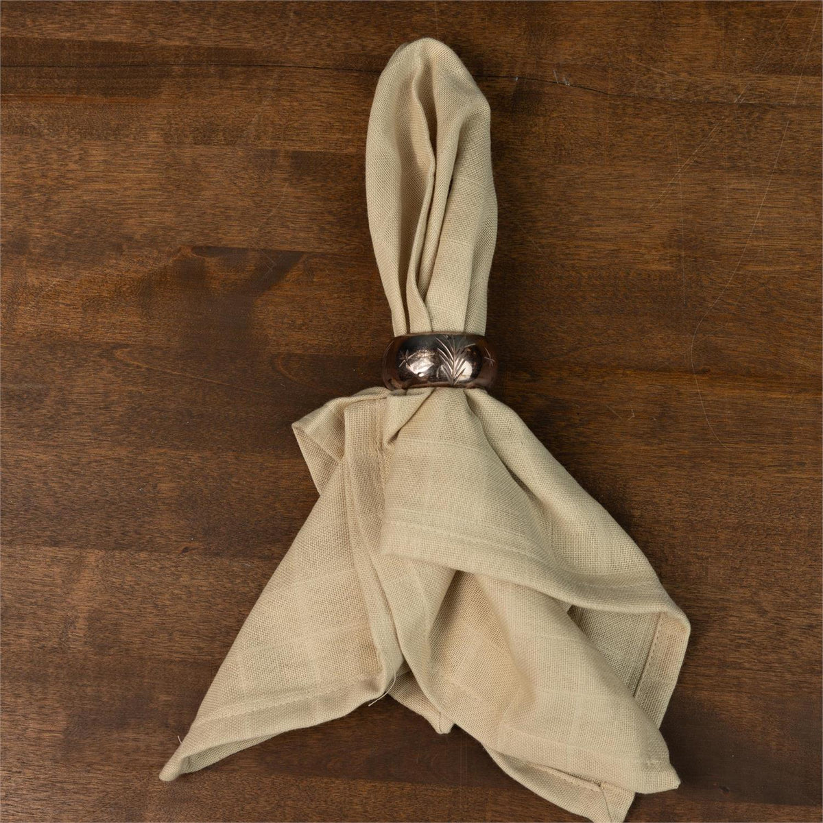 Rose Gold Etched Napkin Rings