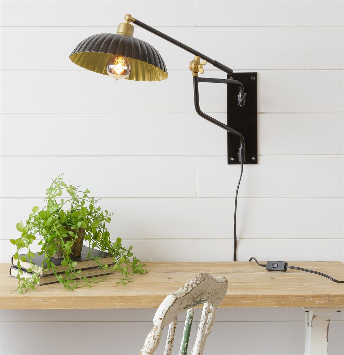 Black and Gold Industrial Sconce