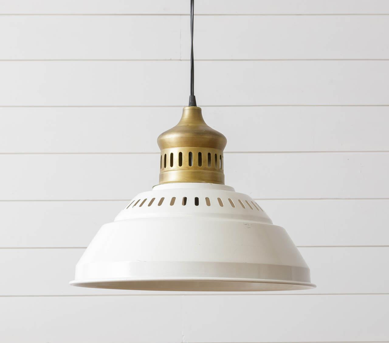 Antique Brass and White Pendant