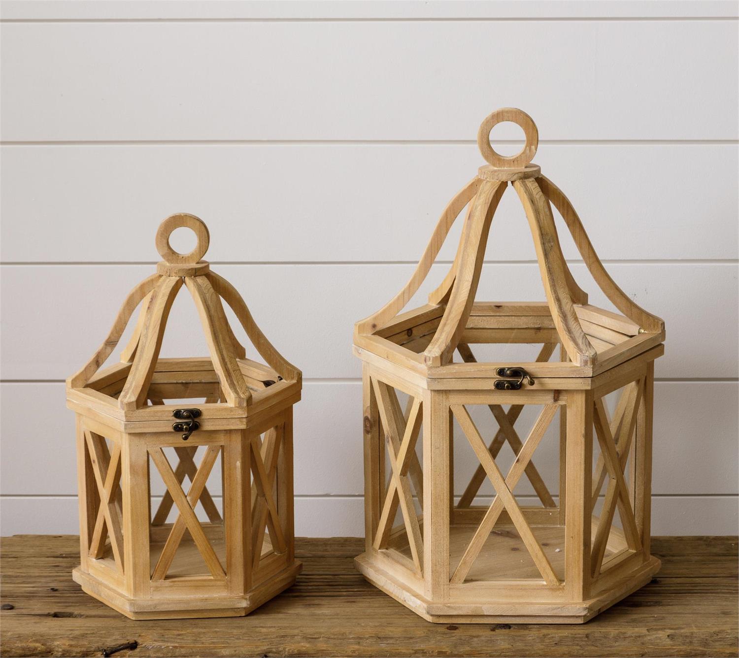 Lanterns - Wood Hexagon