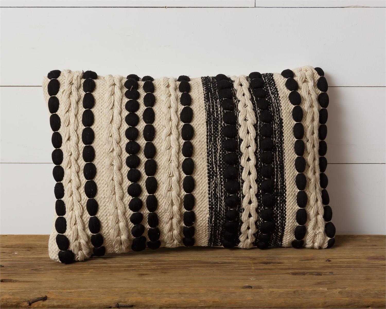 Embellished Bubble Black Pillow