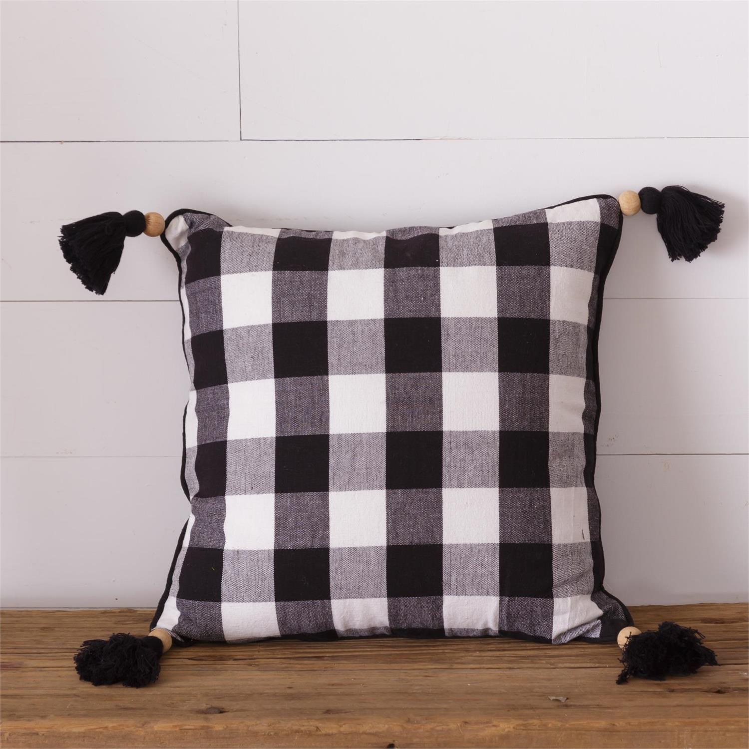 Pillow - Buffalo Plaid With Tassels