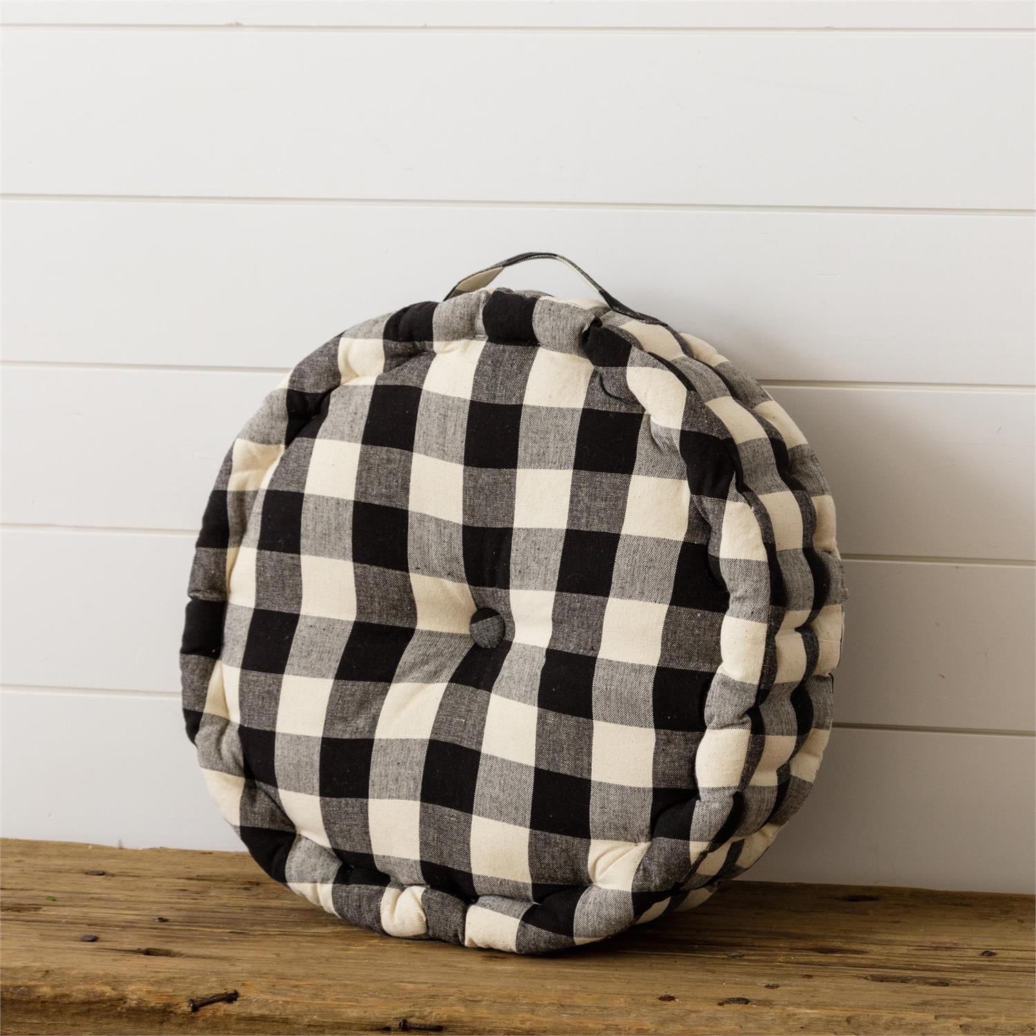 Buffalo Check Round Cushion