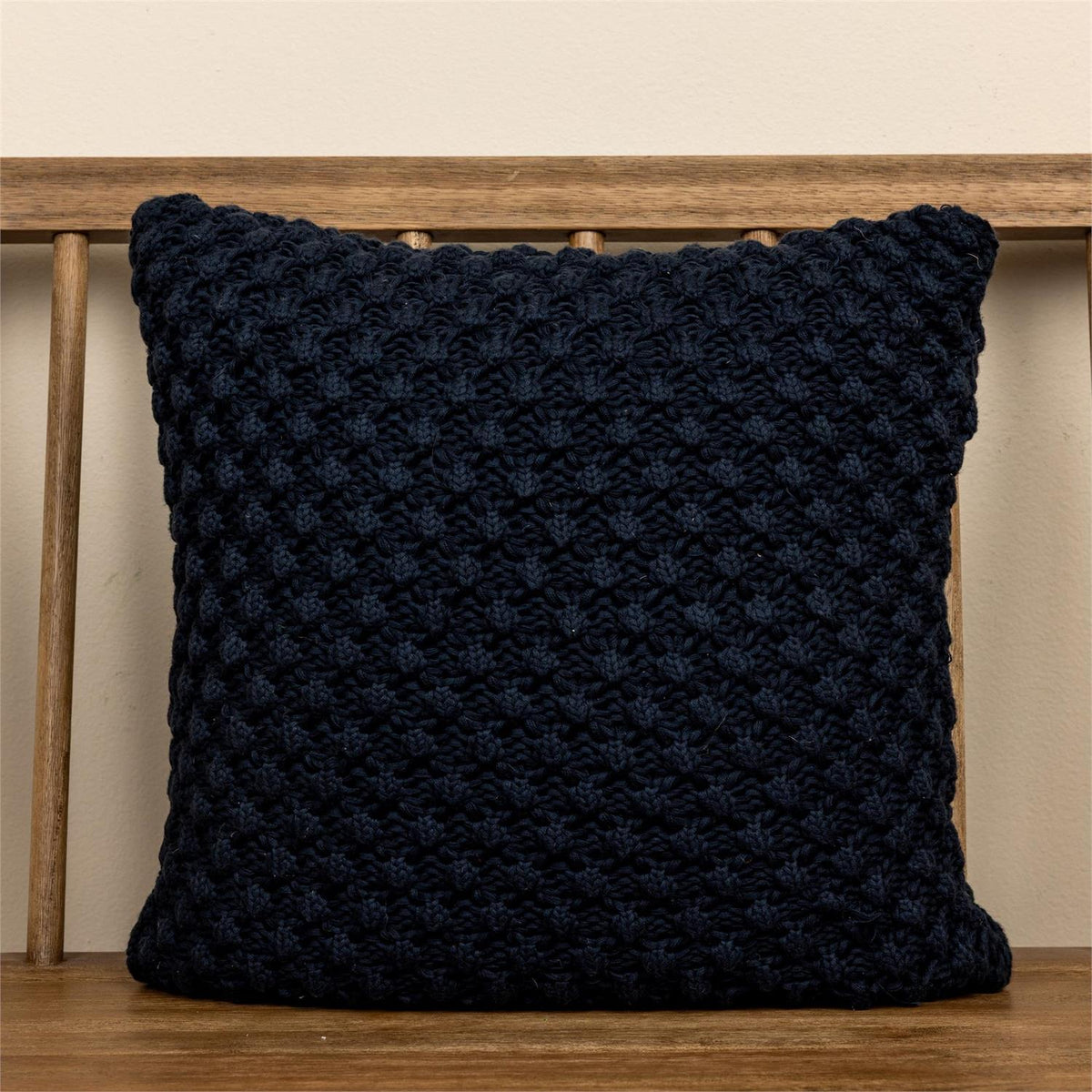 Deep Navy Popcorn Knit Throw