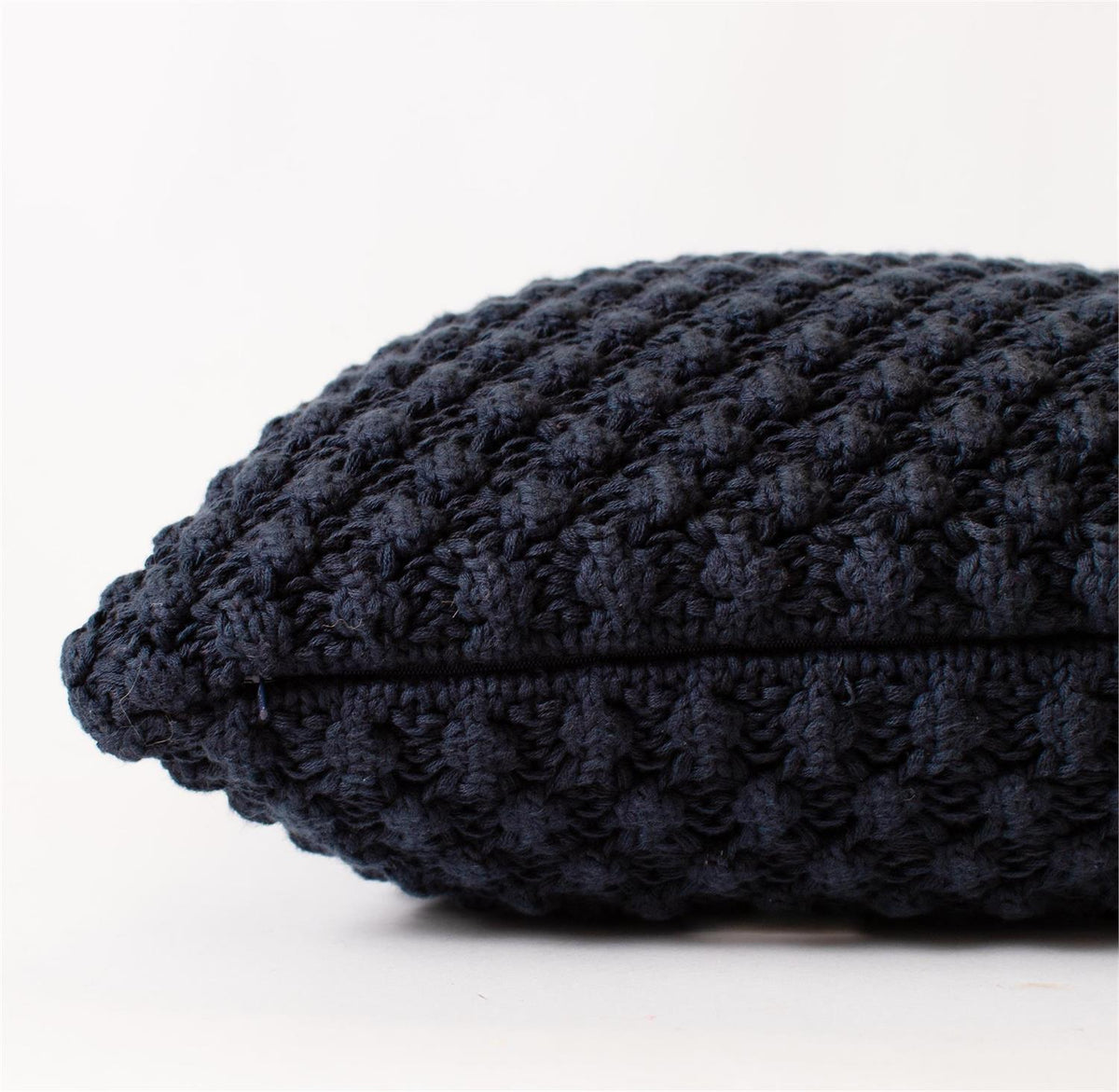 Deep Navy Popcorn Knit Throw