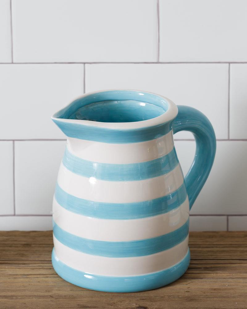 Pitcher - Blue and White Stripes