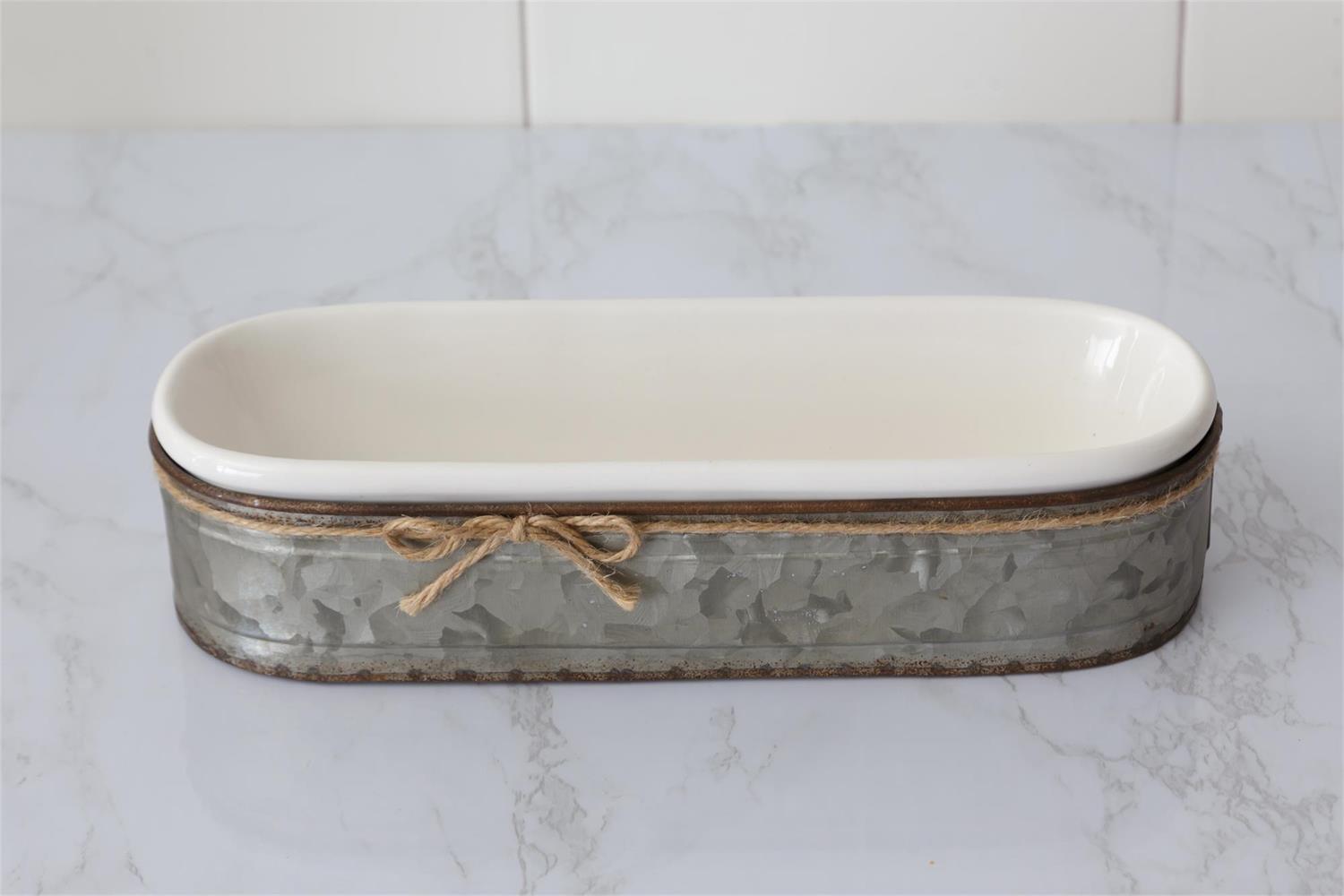 Tray with Galvanized Caddy