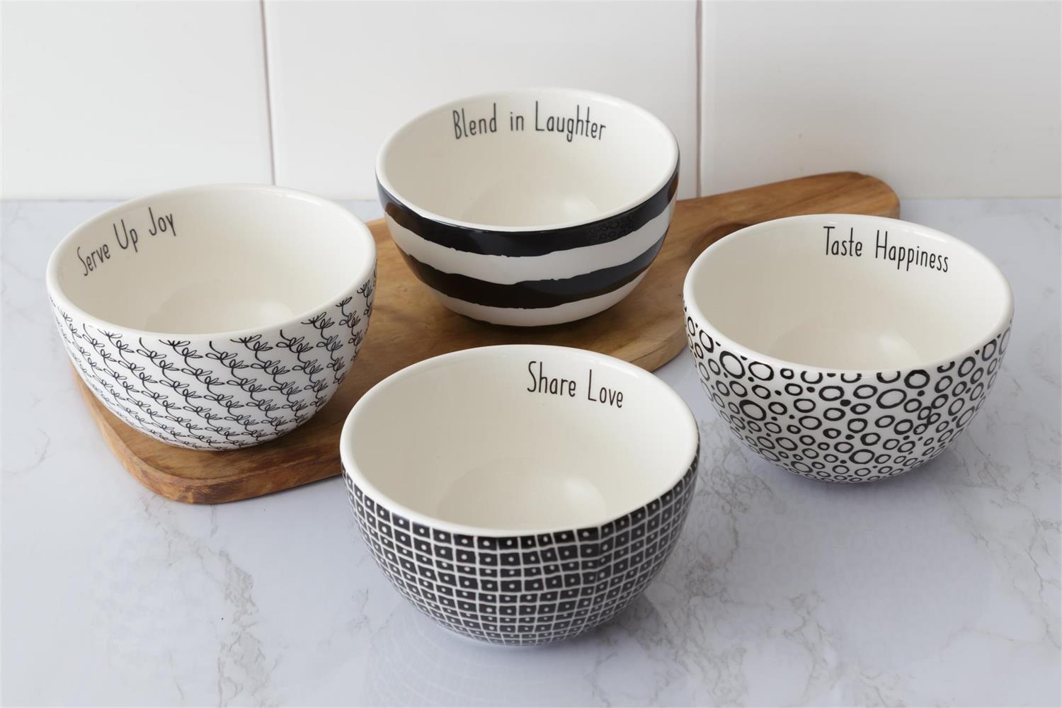 Bowls - Words, Black and White