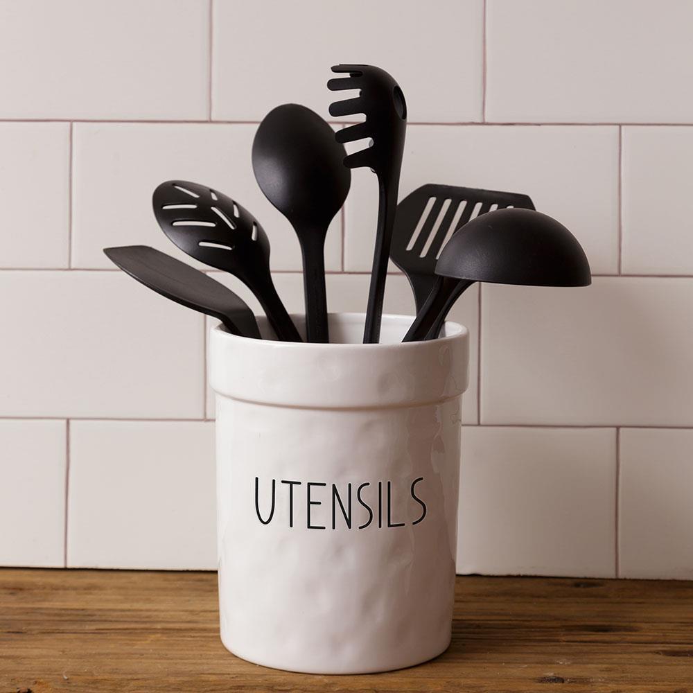 Scripted Utensil Crock