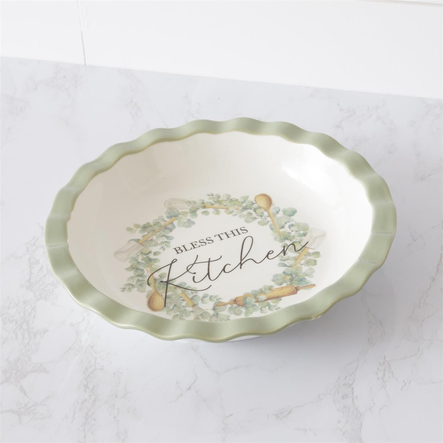 Bless This Kitchen Pie Dish