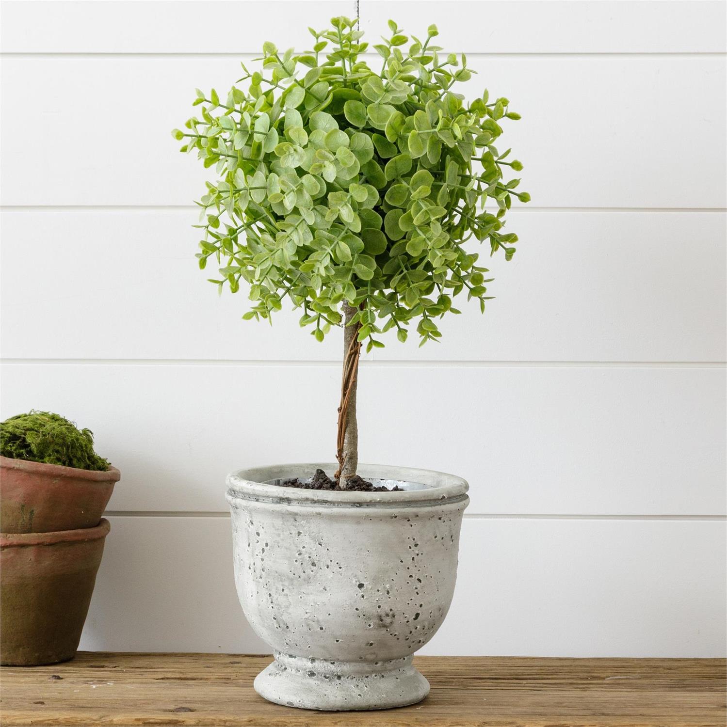 Cement Urn With Distress