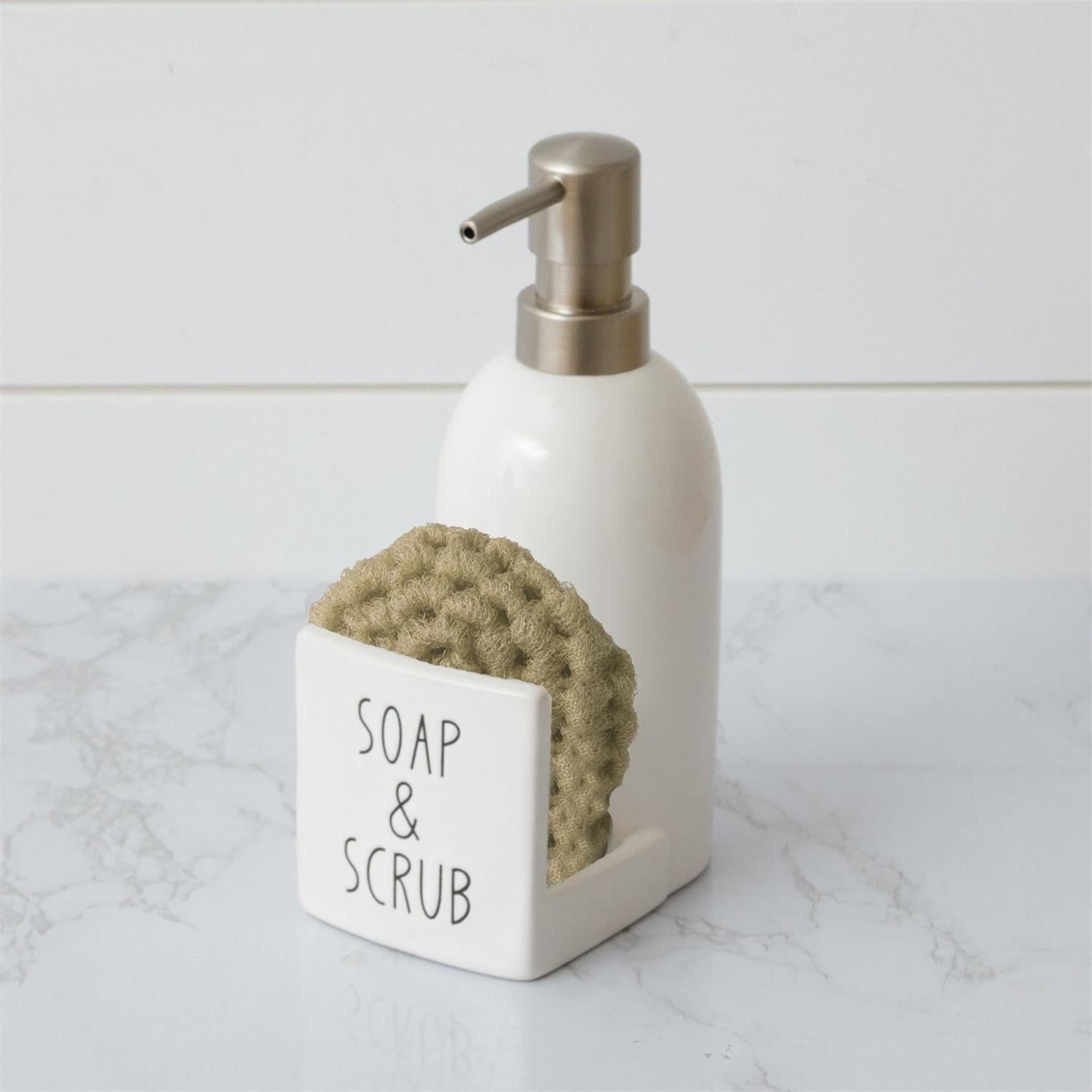 Soap Pump and Sponge Holder - Soap and Scrub