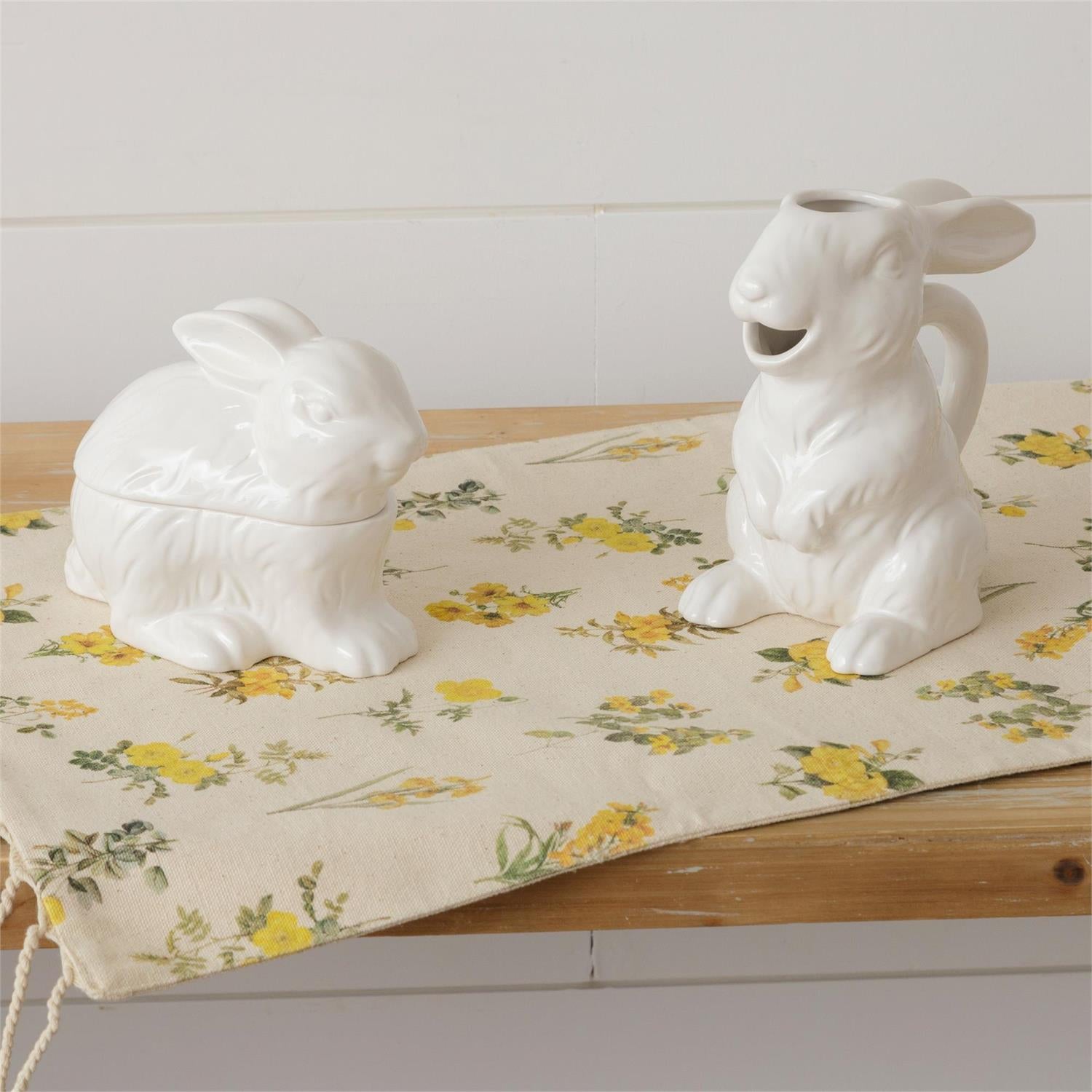 Ceramic Sugar and Creamer Rabbit (S/2)