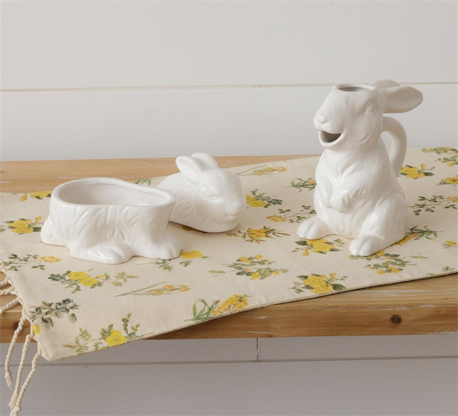 Ceramic Sugar and Creamer Rabbit (S/2)