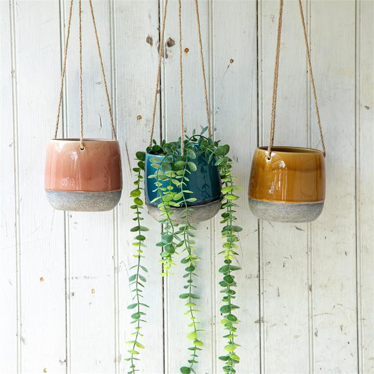 Planter - Hanging Ceramic Asst Colors