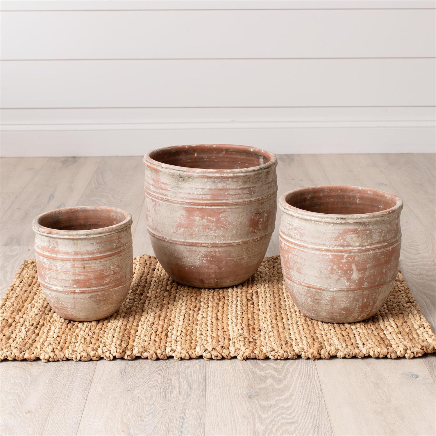 Weathered Terracotta Planters (S/3)