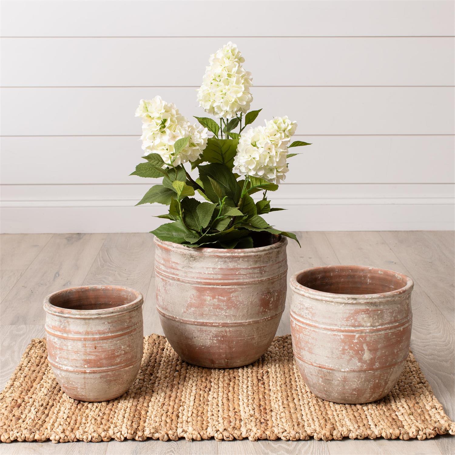 Weathered Terracotta Planters (S/3)