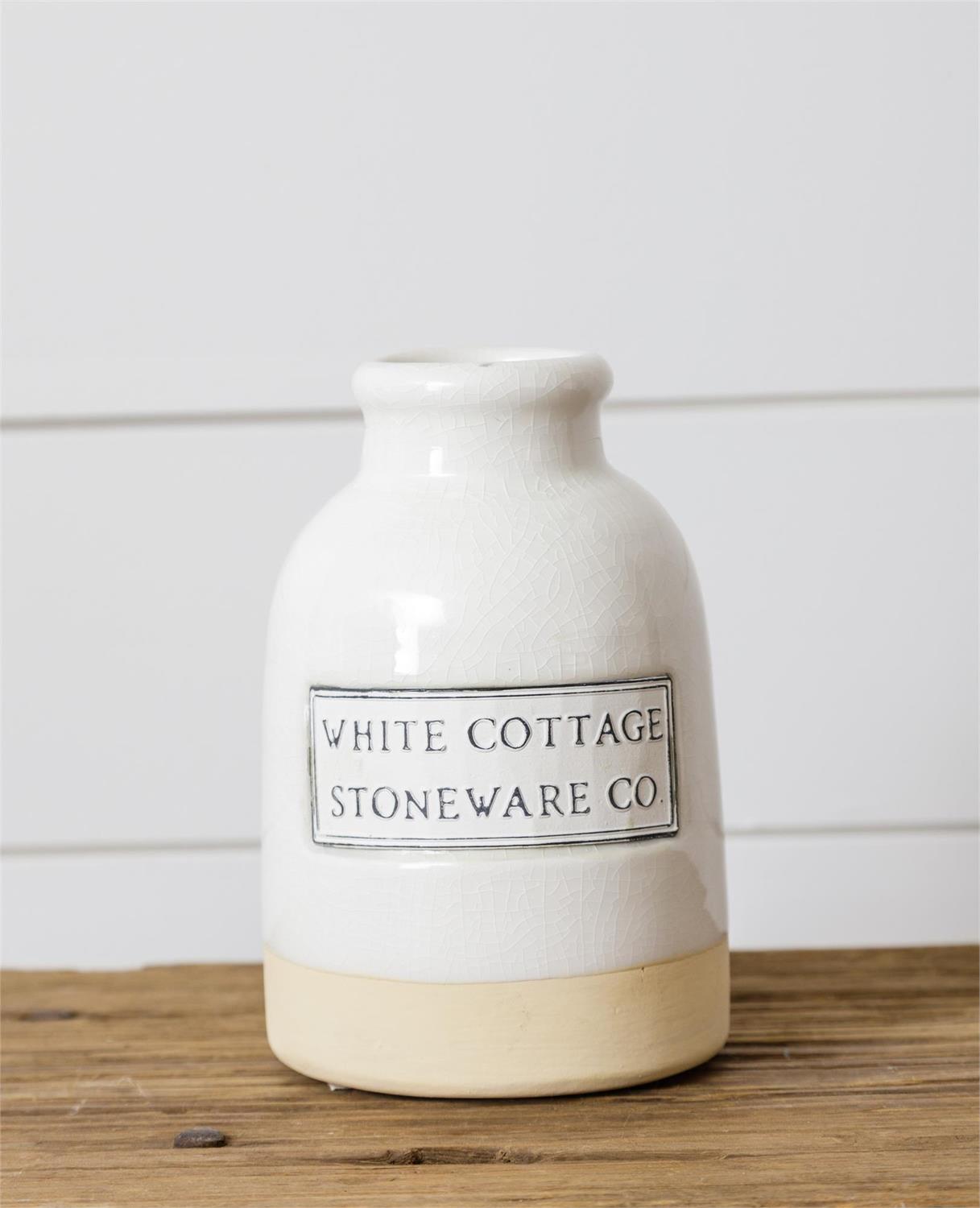 White Cottage Stoneware - Vase, Sm