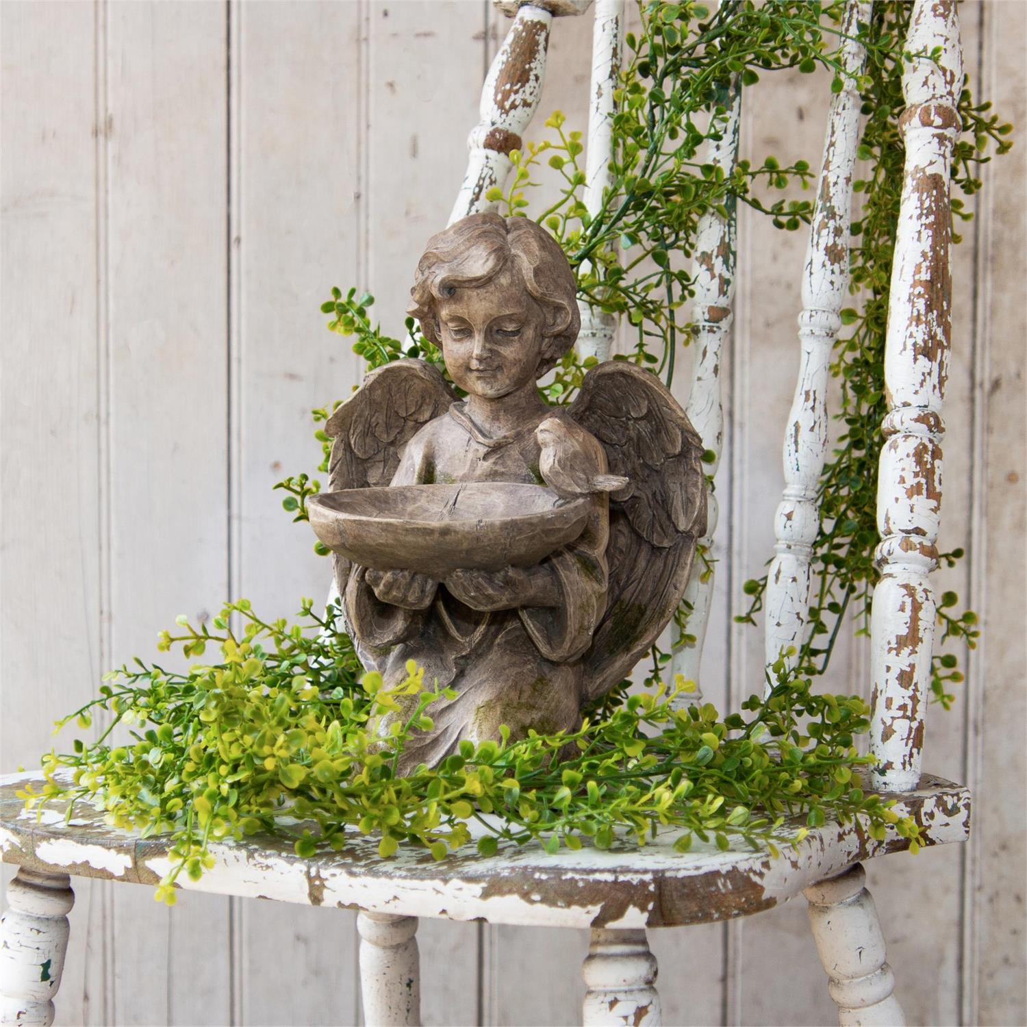 Kneeling Angel Figurine Holding Dish