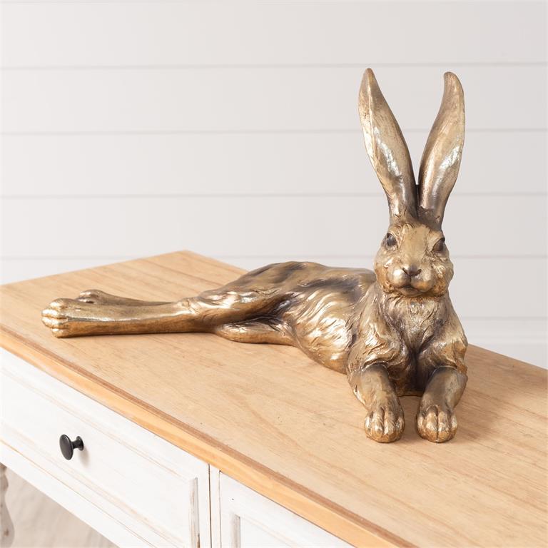 Oversized Laying Golden Hare