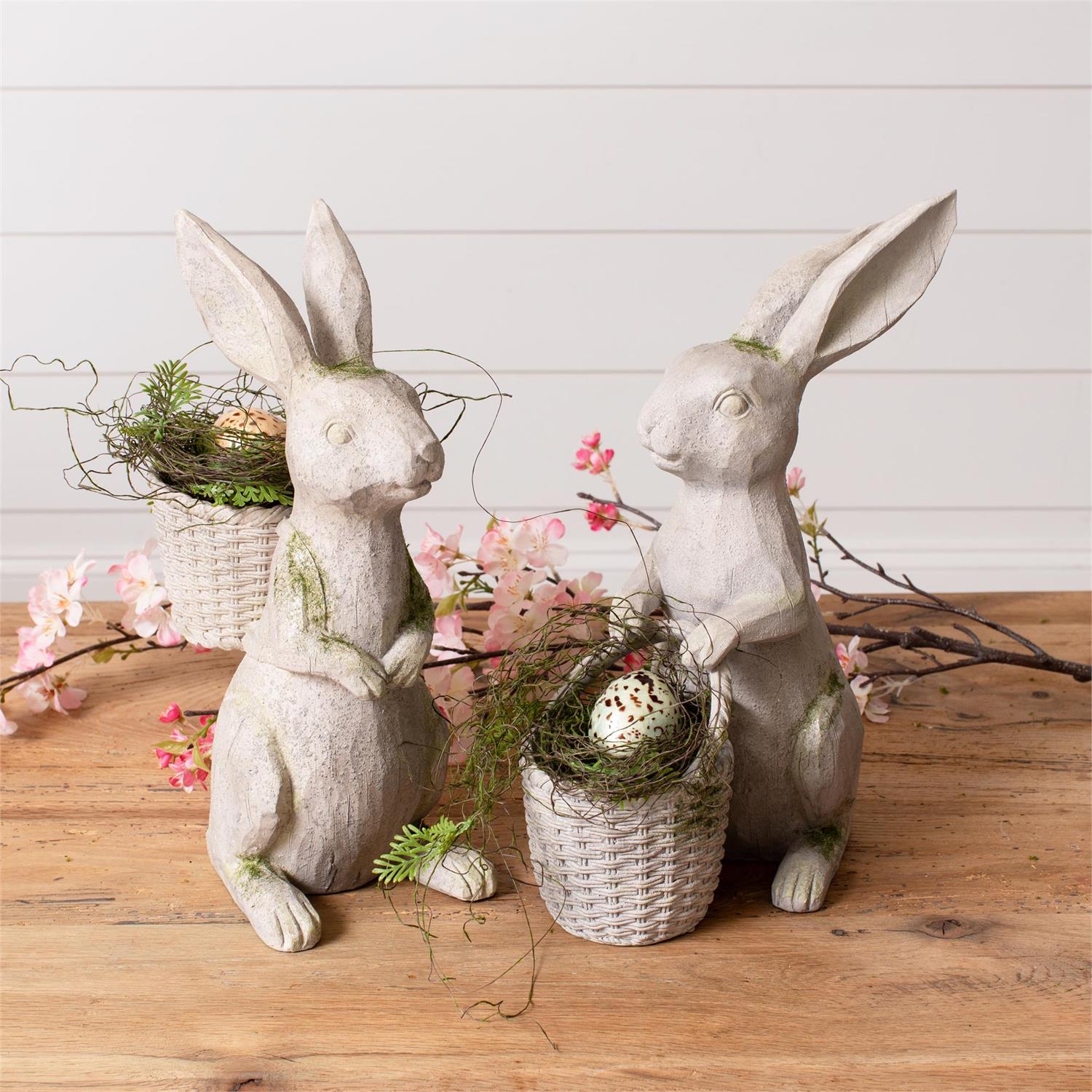 Stonewashed Bunnies w/ Baskets (S/2)