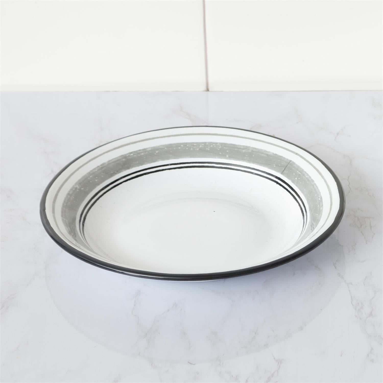 Striped Enamel Salad Plate