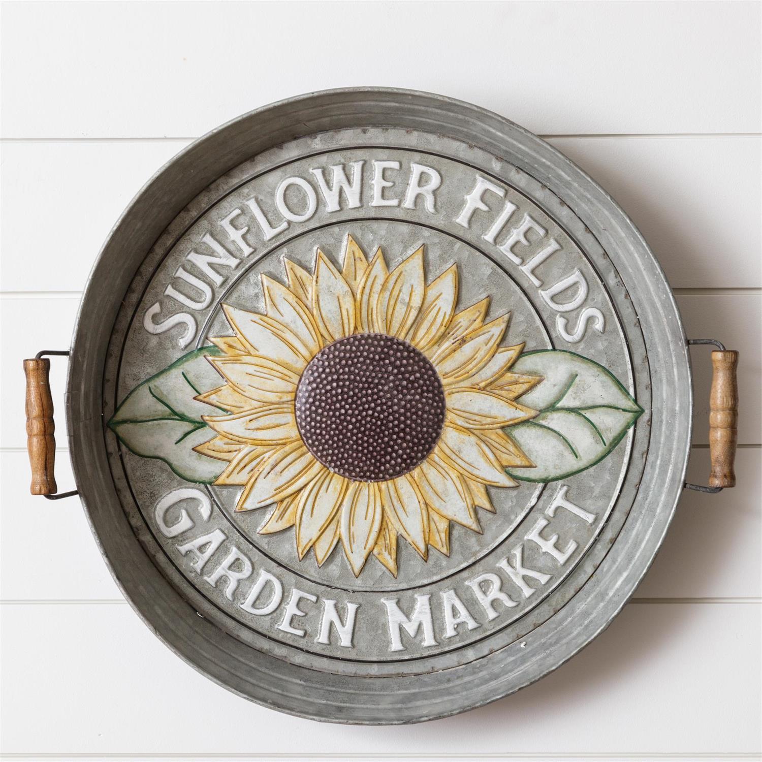 Embossed Sunflower Tray