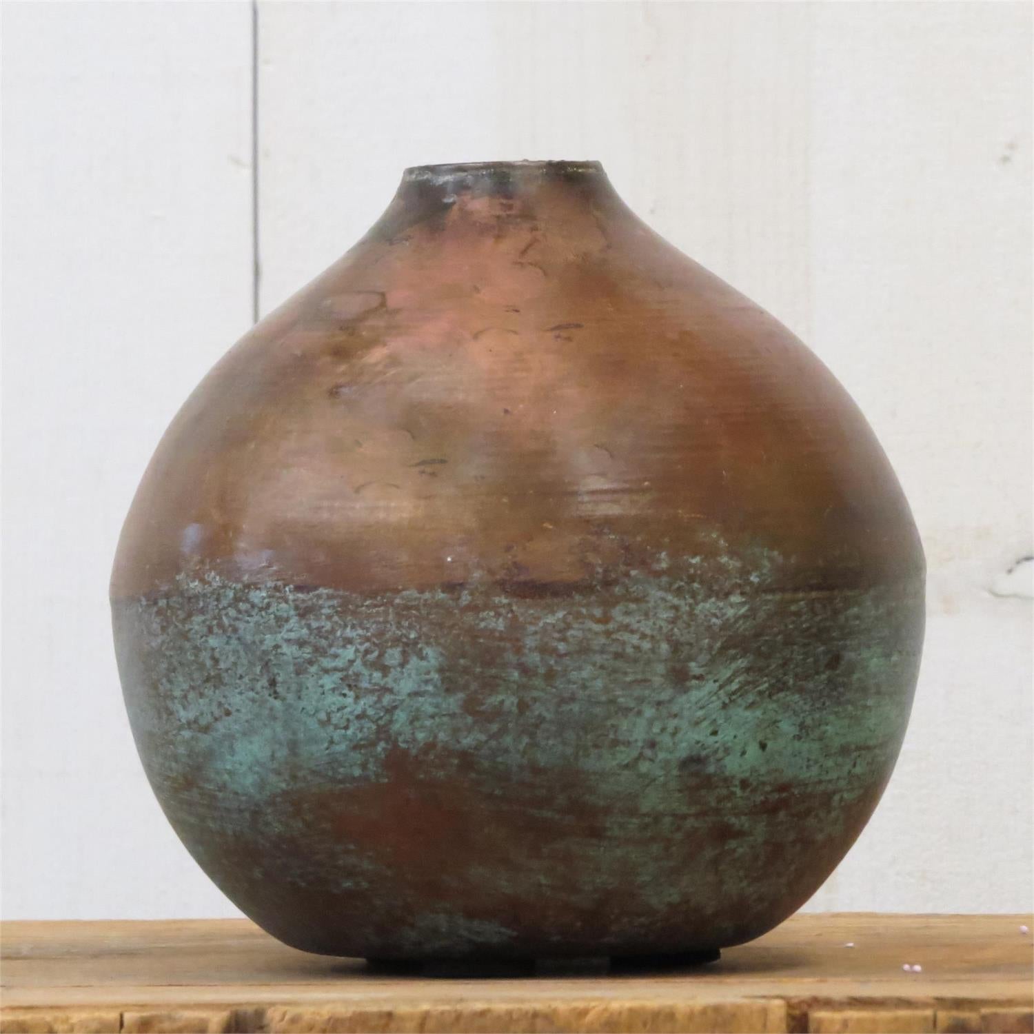 Metal Verdigris Patina Vase
