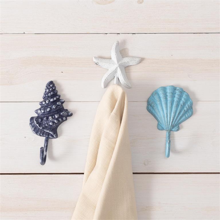 Hooks - Cast Iron Sea Shells
