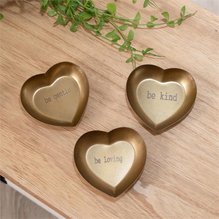 Trinket Trays - Gold Brass Hearts