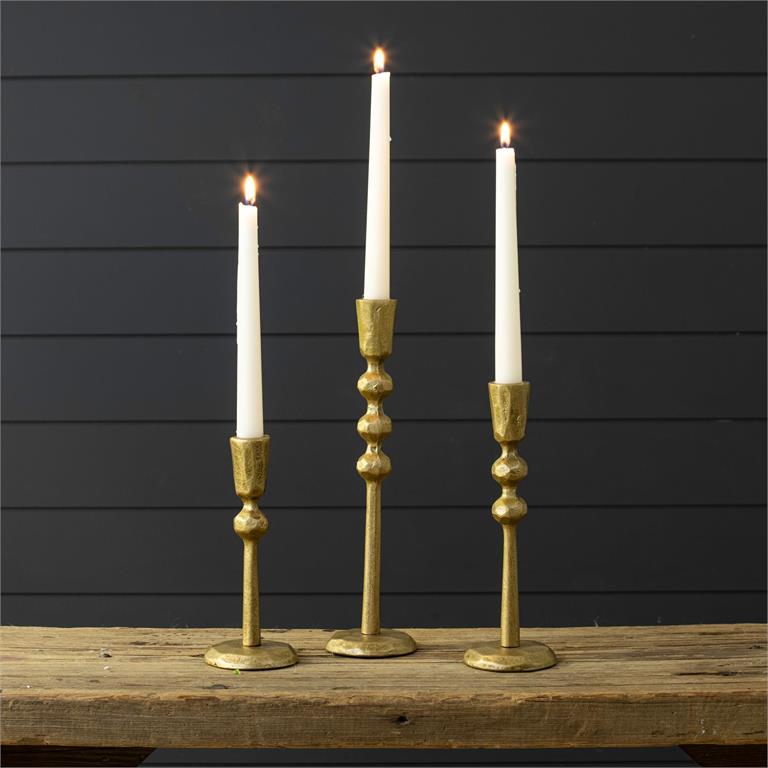 Hand Forged Gold Taper Holders