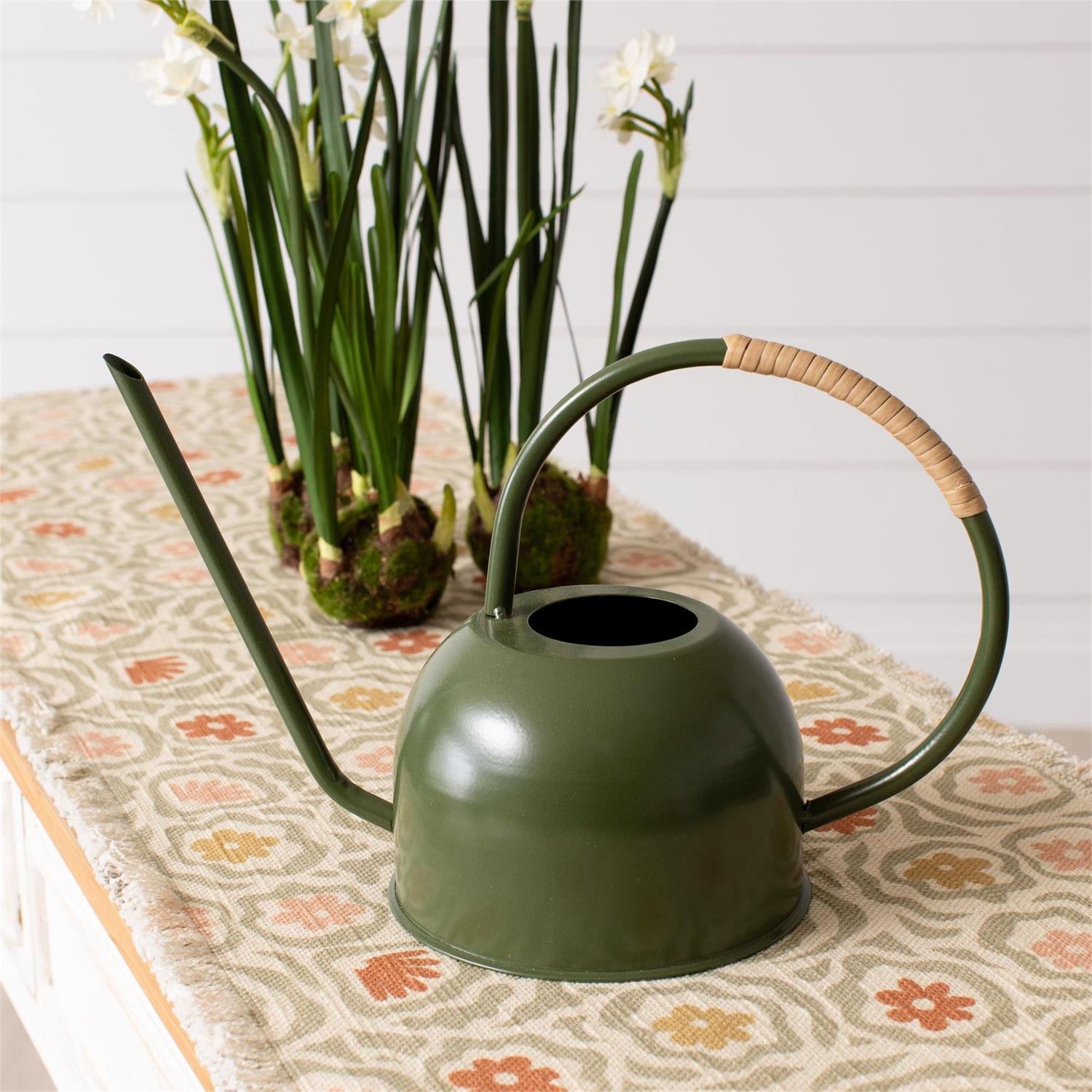 Green Enamel Watering Can