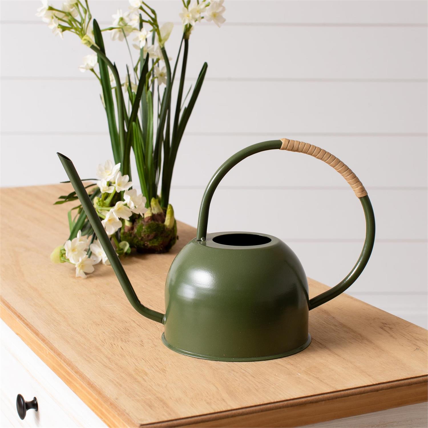 Green Enamel Watering Can