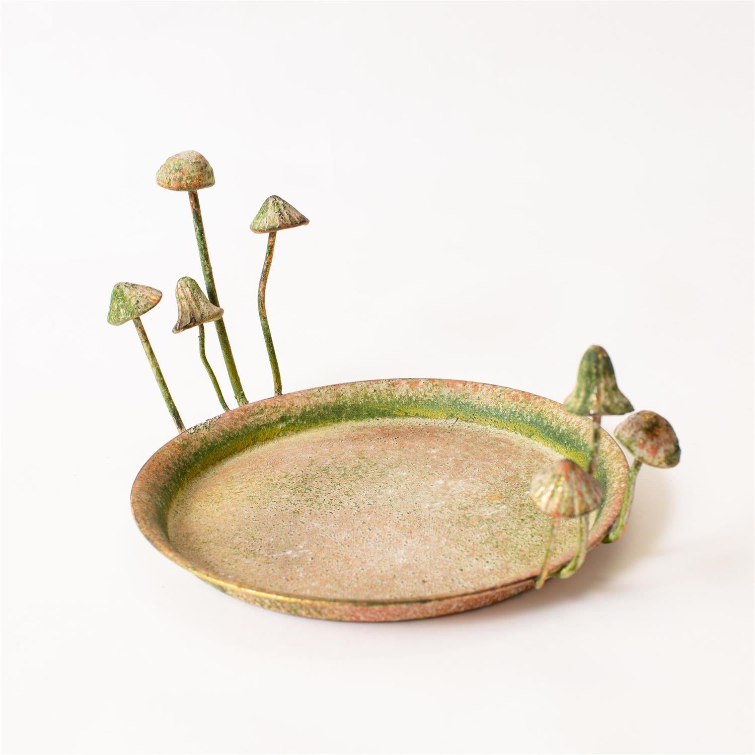 Rustic Metal Tray w/ Mushrooms