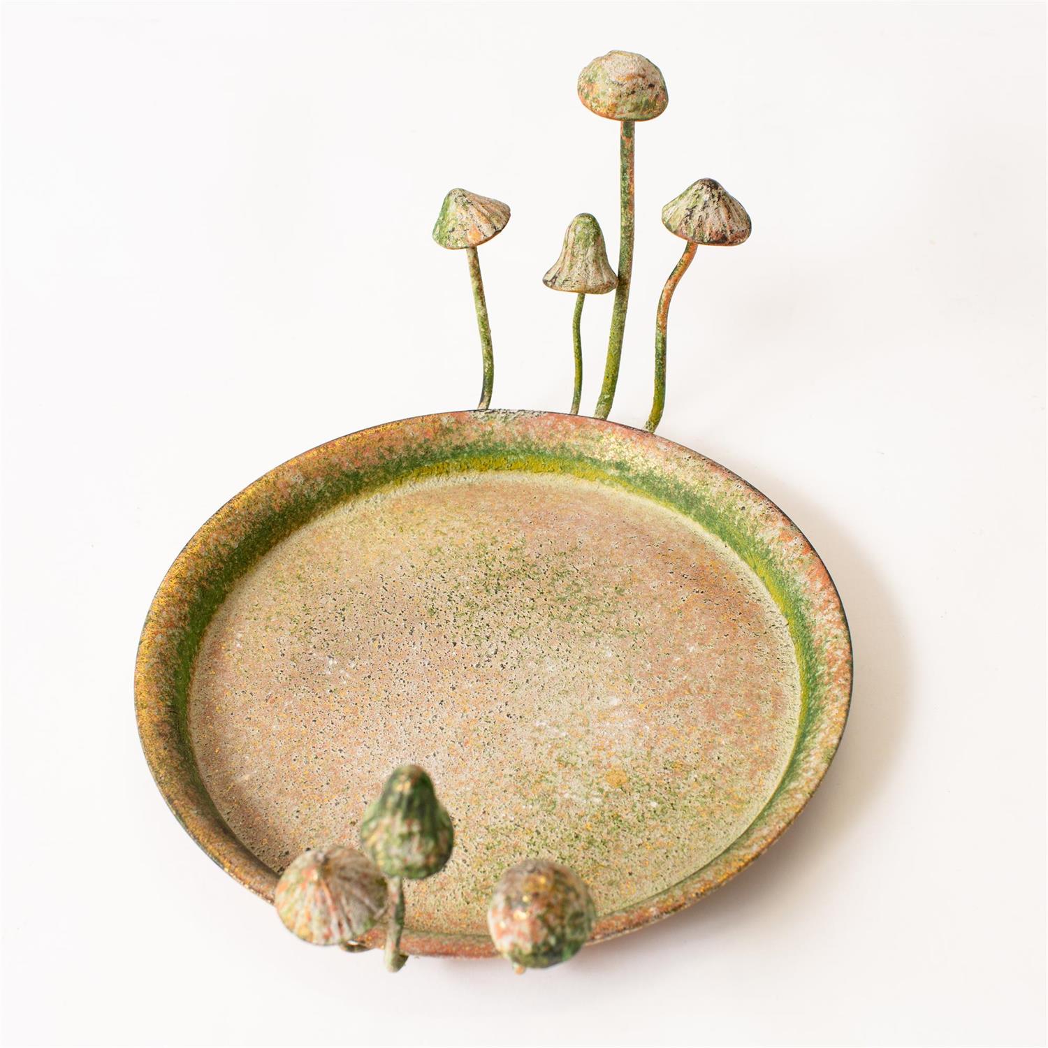 Rustic Metal Tray w/ Mushrooms