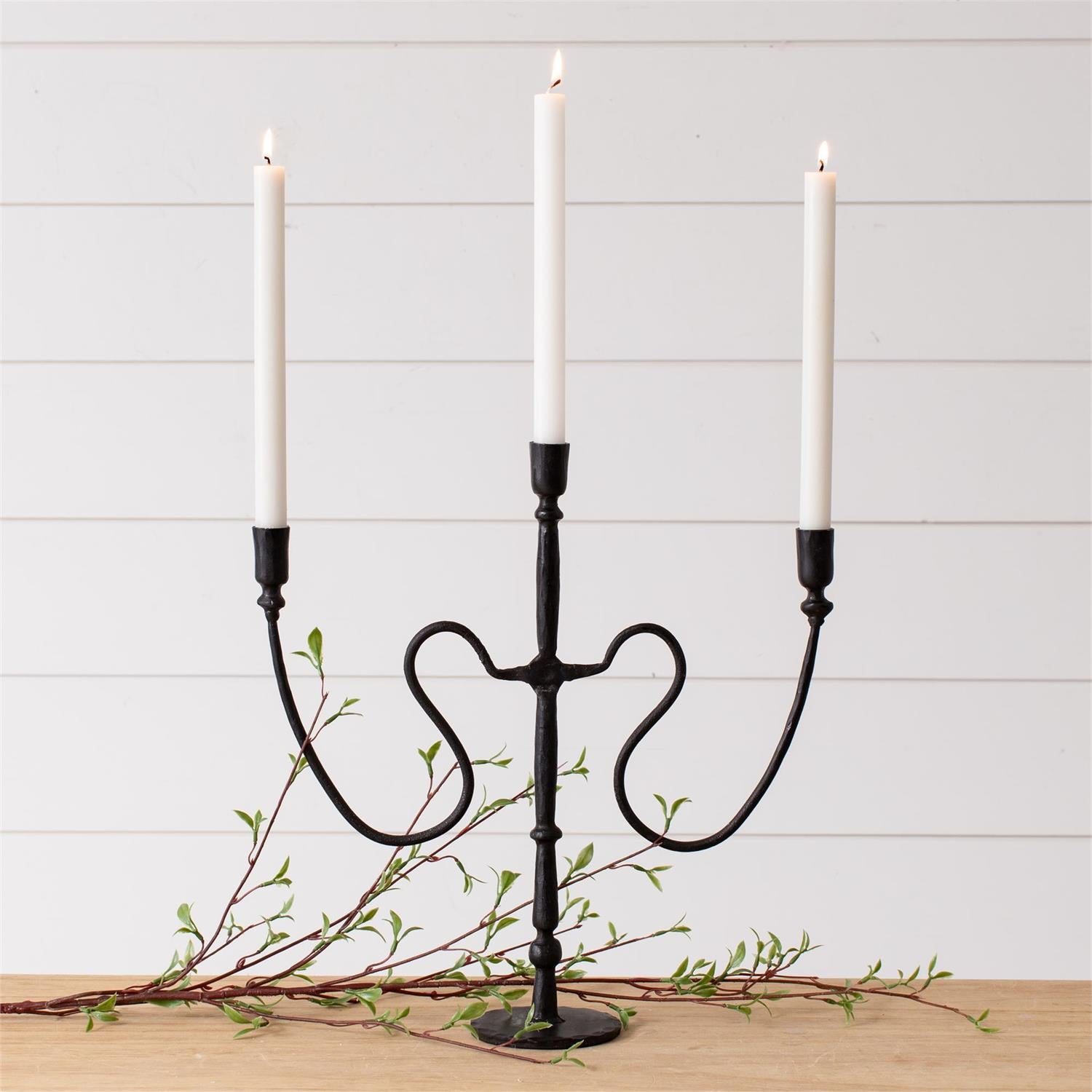 Iron Swirled Candelabra