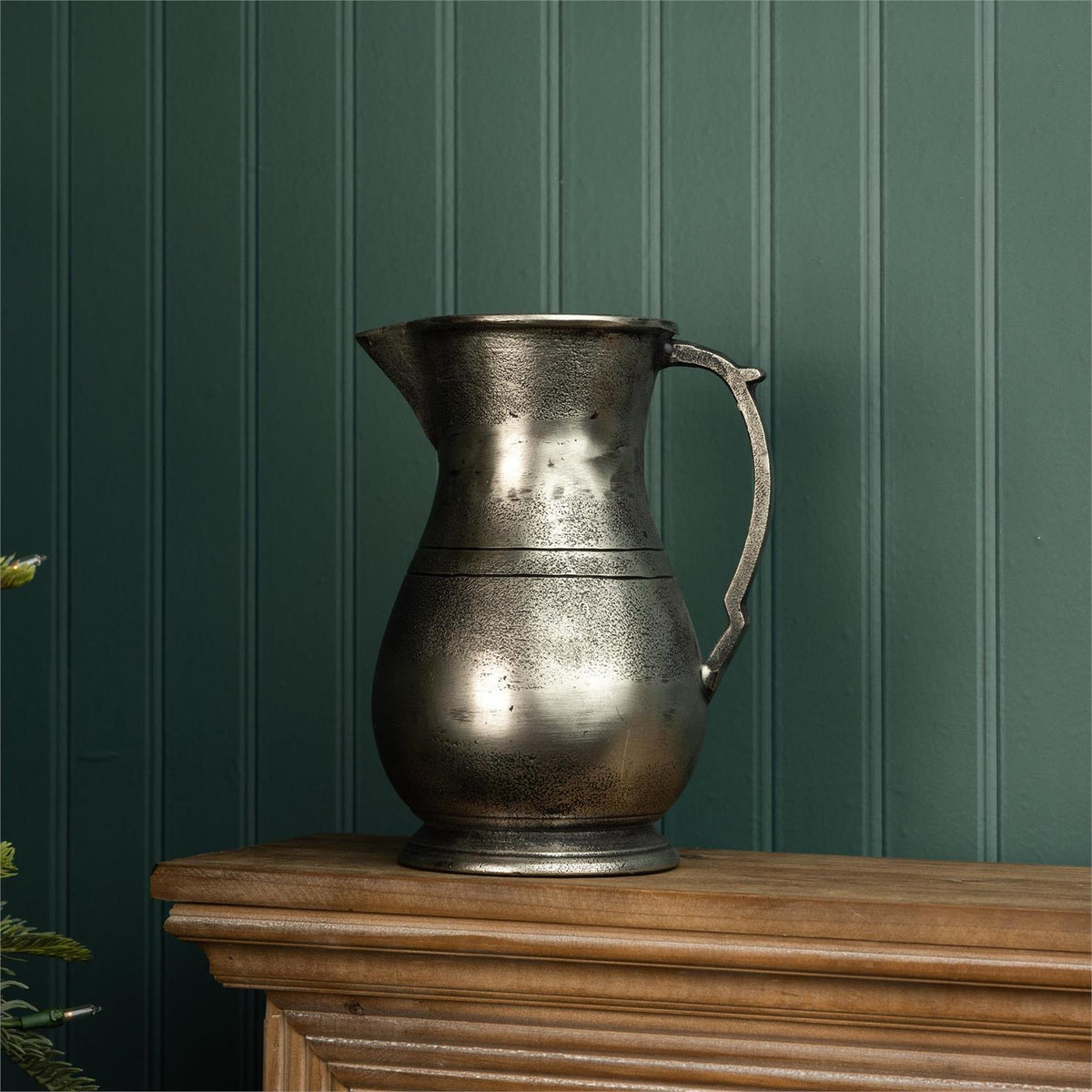 Antiqued Pewter Finish Pitcher