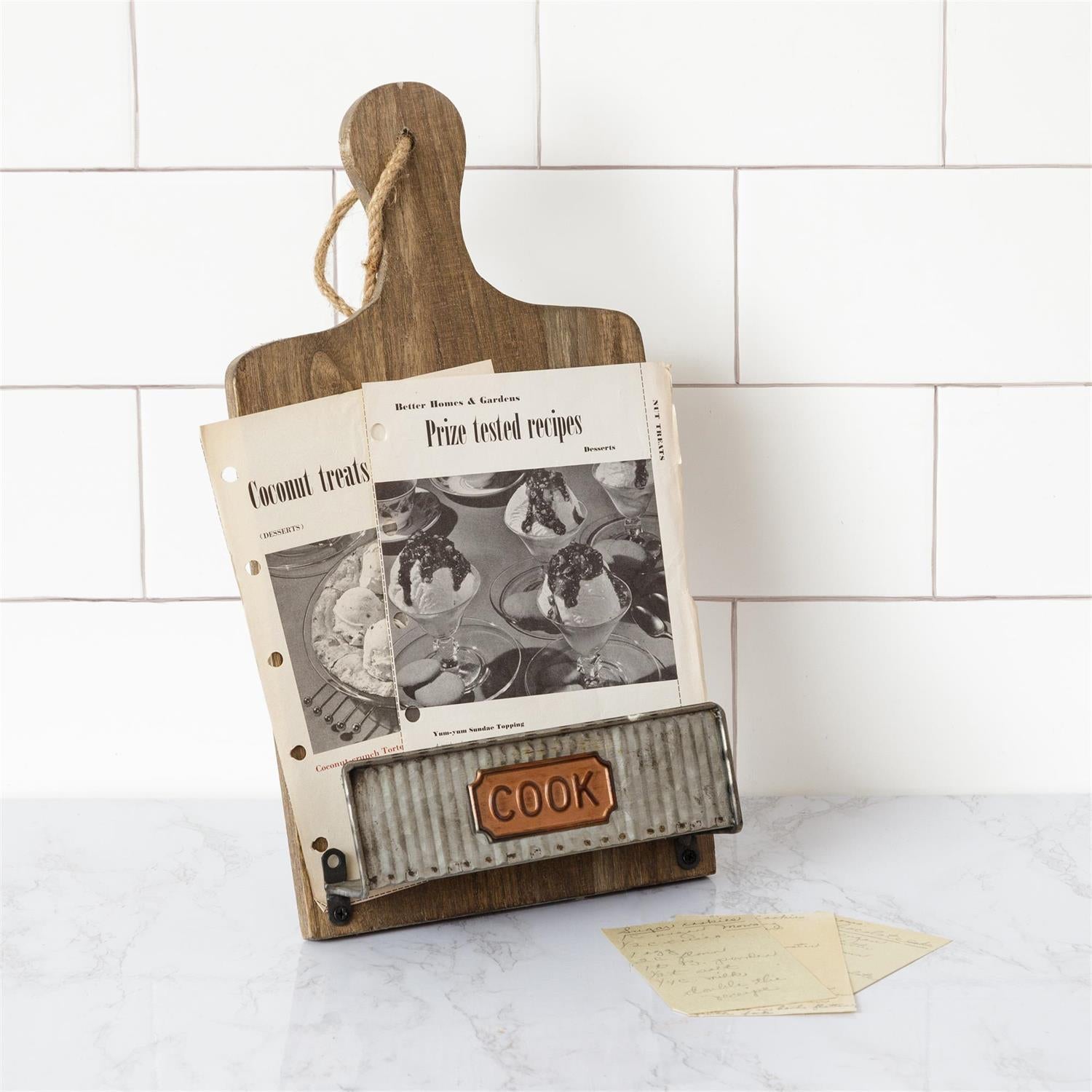 Cookbook Stand - Corrugated Metal