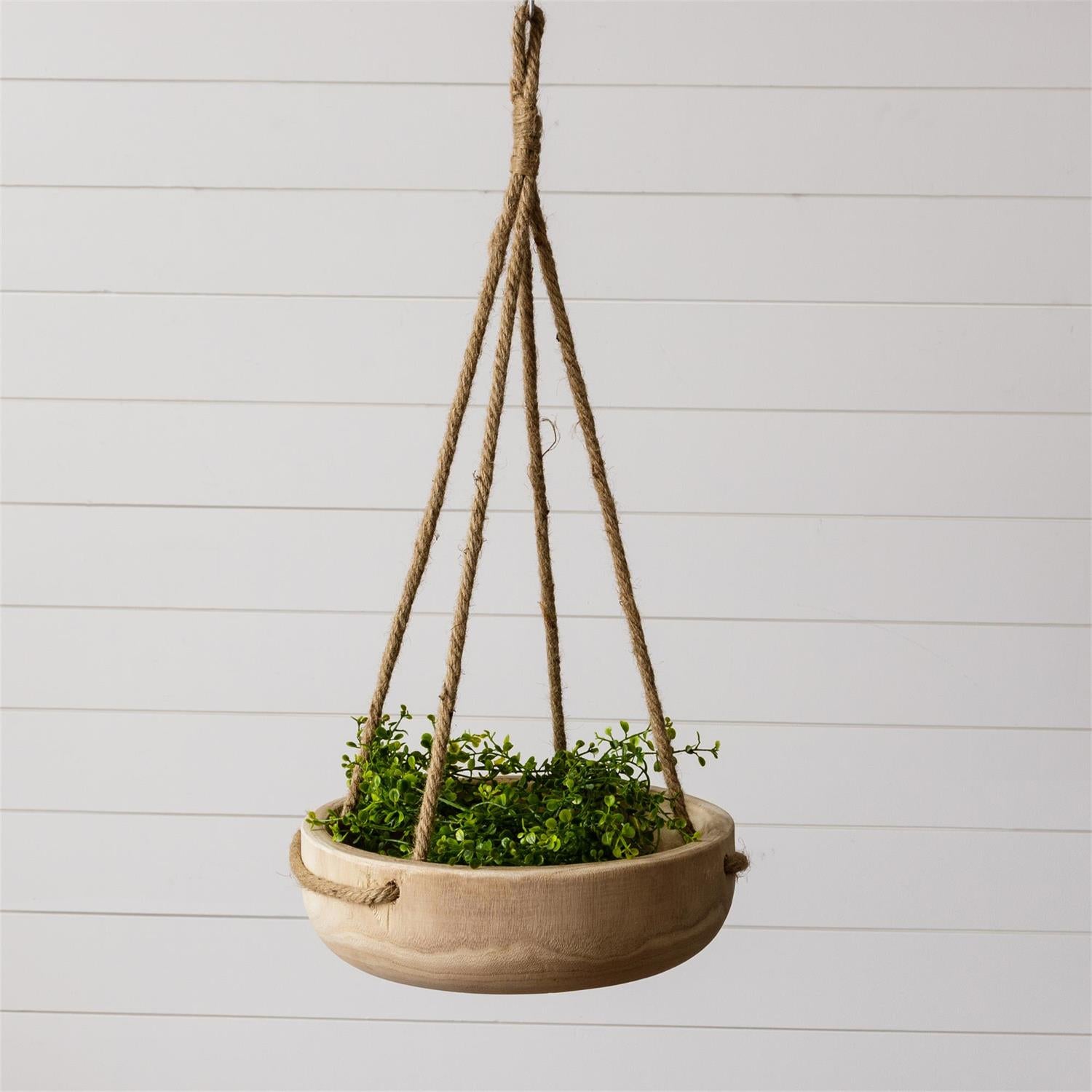 Round Paulownia Hanging Bowl Planter